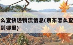 京东怎么查快递物流信息(京东怎么查快递物流信息到哪里)