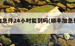 顺丰加急件24小时能到吗(顺丰加急件怎么收费)