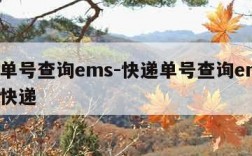 快递单号查询ems-快递单号查询ems是什么快递