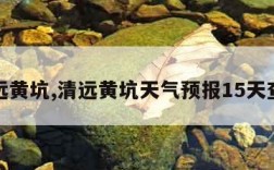 清远黄坑,清远黄坑天气预报15天查询