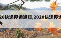 2020快递停运通知,2020快递停运通知表