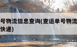 查运单号物流信息查询(查运单号物流信息查询中通快递)