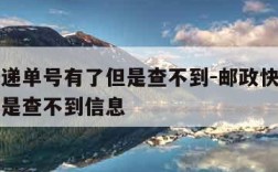 邮政快递单号有了但是查不到-邮政快递单号有了但是查不到信息