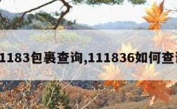 11183包裹查询,111836如何查询