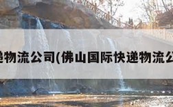 快递物流公司(佛山国际快递物流公司)