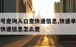 快递单号查询入口查快递信息,快递单号查询入口查快递信息怎么查