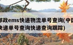 中国邮政ems快递物流单号查询(中国邮政ems快递单号查询快递查询跟踪)